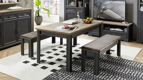 Esstisch ausziehbar Varese, grau, 90x76 cm von Innostyle