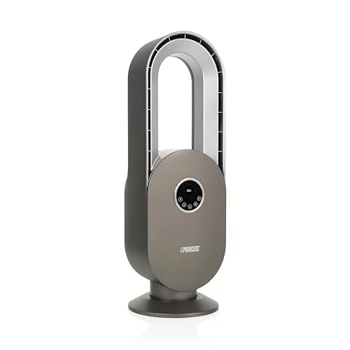 Princess Flügelloser Ventilator - sicher, leise & effizient - Ventilator ohne Flügel mit 3 Geschwindigkeitsstufen, 3 Modi und Timer für individuellen Komfort. Modernes Design in taupe, ideal für jedes Zuhause.