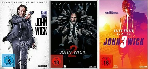 DVDs * JOHN WICK KAPITEL 1 + 2 + 3 IM SET ~ FSK 18 # NEU OVP /$ 3