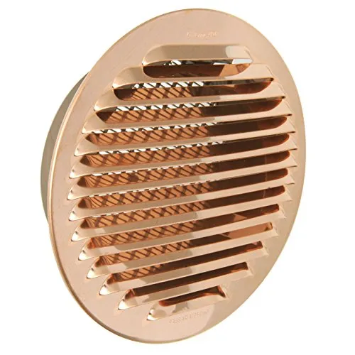 La Ventilazione GTRP150R Rundes Lüftungsgitter für den Einbau, Kupferfarben, ø 175 mm