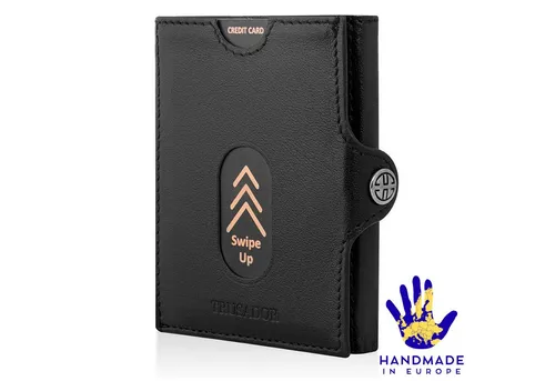 Trusador Mini Geldbörse 'Valencia' - Unisex Slim Wallet - Mini-Geldbörsen: Handgefertigte Geldbörse aus Vollnarbenleder mit RFID Schutz, Platz für bis zu 12 Karten und besonders dünn für maximale Mobilität.