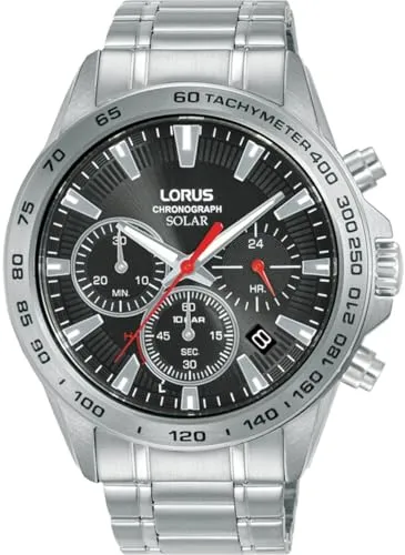 LORUS Herren Analog Quarz Uhr RZ501AX9 - Armbanduhren für Herren mit robustem Edelstahlgehäuse und hochwertigem Metallarmband für maximalen Tragekomfort. 10 Meter wasserdicht für den täglichen Gebrauch.