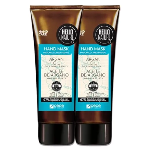 P-Beauty Naturkosmetik Handmaske mit Arganöl & Vitamin E - vegane reichhaltige Handpflege für trockene Hände - Intensive Feuchtigkeit & Regeneration - Handcreme ohne Parabene & Silikone (2x75ml)