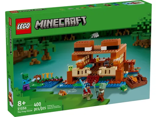 LEGO Minecraft Das Froschhaus – Spielset mit Figuren und Zubehör - Entdecke das LEGO Minecraft Froschhaus! Baue dein eigenes Abenteuer mit Steve, einem Zombie und einem Ertrunkenen. Inkl. Boot und Werkbank – perfekt für kreative Rollenspiele!
