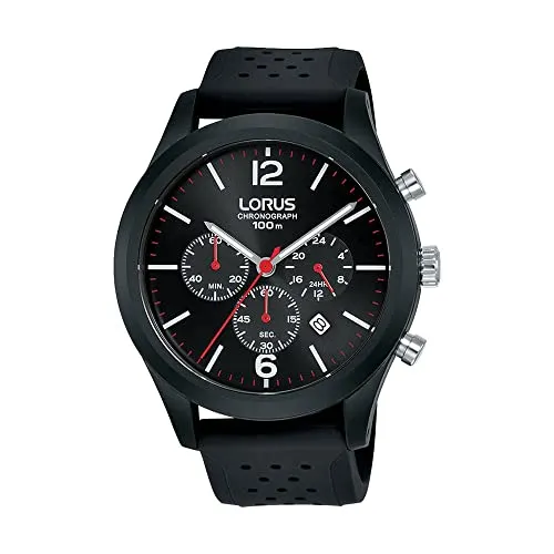 Lorus Fashion Herren-Uhr Chronograph RT349HX9 - Armbanduhr für Herren, aus Edelstahl und Kunststoff, wasserdicht bis 100 Meter, ideal für aktive Männer.