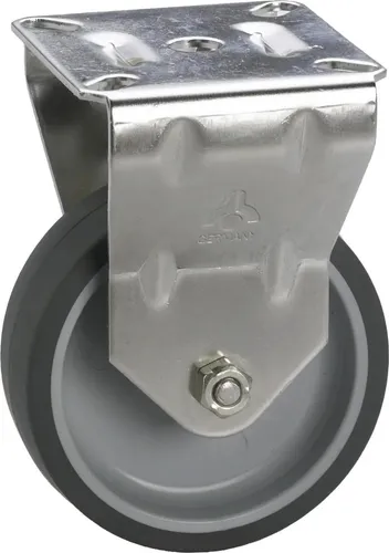 Bockrolle TPE Kunststoffrad ø 75mm Industrierolle Tragkraft 50kg Stahl verzinkt