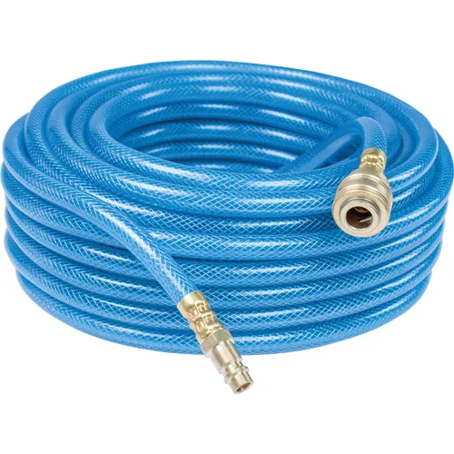 as-Schwabe Druckluftschlauch 12708, 20m PVC Schlauch mit Schnellverschluss - Kompressoren Zubehör: Robuster PVC-Druckluftschlauch mit 15 bar Druckbeständigkeit und Schnellverschlusskupplung für sofortigen Einsatz.