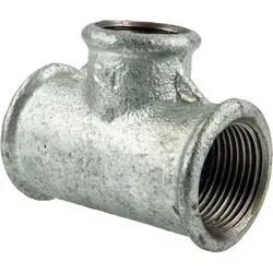 Temperguss-gewindefitting Verzinkt T-stück Reduziert, Allseitig Ig 1 1/2 X 1 1/4 X 1 1/2 Zoll, Typ 130, Dvgw
