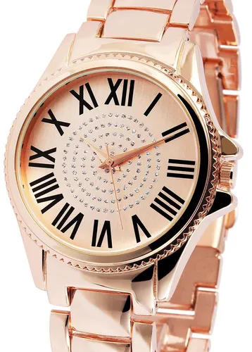 Excellanc Damenuhr 1800118 - Elegante Armbanduhr in Roségold - Armbanduhren für Damen, stilvoll mit Kristallbesatz und robustem Mineralglas, ideal für jeden Anlass.