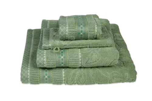 Pip Studio Handtuch 55 x 100 cm Set Van 3 in grün von Pip Studio