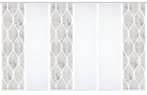 HOME in green Schiebegardine VIDARO, halbtransparente Paneelwagen (6 St) in grauer Bambusoptik - Gardinen – Flexible Schiebegardine für Sichtschutz und Raumteilung, pflegeleicht aus 100% Polyester, ideal für modernes Wohnen.