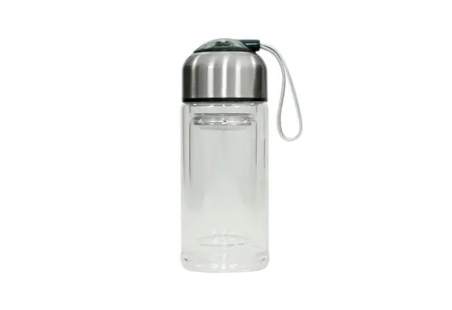 Produktbild HTI-Line Trinkflasche Trinkflasche mit Siebeinsatz Schwarz, Glasflasche Teeflasche ToGo