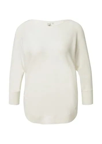 QS Strickpullover mit Fledermausärmeln - Strick- & Häkelzubehör, lockere Passform aus weichem Feinstrick mit Melange-Effekt und U-Boot-Ausschnitt für einen lässigen Look.