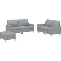 vidaXL 3-tlg. Sofagarnitur mit Kissen von vidaXL