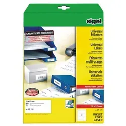 Etiketten Inkjet/Laser Kopier 70x37mm VE=600 Stück (25 Blatt) weiß