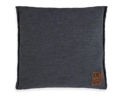 KNIT FACTORY Uni Zierkissen 50x50 cm in grau von Knit Factory