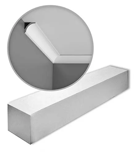 Orac Eckleisten CX109-box – 200 cm x 4,4 cm x 4,4 cm, HDPS - Hochwertige Eckleisten aus extrudiertem Polystyrol, leicht und stabil. Ideal für einfache Montage, überstreichbar und perfekt für verschiedene Wohnstile. Verleihen Sie Ihren Räumen eine elegante Note.