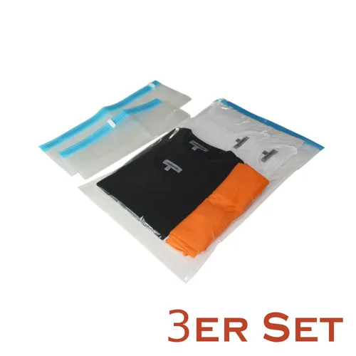 Reise Aufbewahrung- Kompressionsbeutel wasserfest wiederverwendbar Vakuum Zip 3