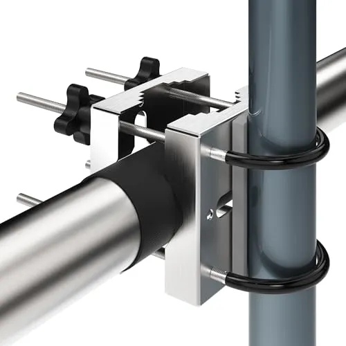4smile Sonnenschirmhalter Balkongeländer SunnyEasy - Edelstahl Sonnenschirm Halterung Balkon, flexibel montierbar - Metall Schirmhalterung Balkongeländer ersetzt Sonnenschirmständer Balkon
