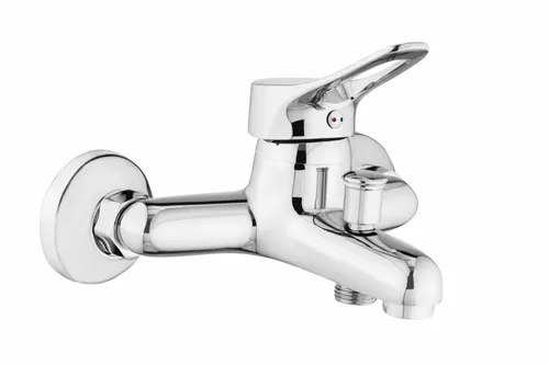 Wannenfüll Armatur Badmischer - Einhandmischer für Badewanne - Hochwertige Badewannenarmatur aus verchromtem Messing, wandmontiert mit einem Hebelgriff für einfache Bedienung und elegantes Design.