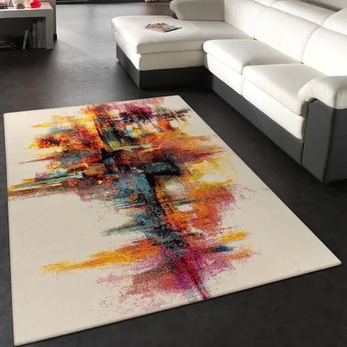 Paco Home Teppich Modern Vintage 80x150 cm - Teppich für Wohnzimmer, Schlafzimmer und Jugendzimmer, pflegeleicht, robust und ideal für Fußbodenheizung bis 24 Grad. Bringt mit bunten Designs eine besondere Optik in Ihr Zuhause.