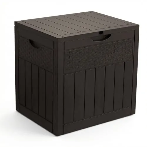 VOUNOT® 126L Gartenbox in Rattan-Optik