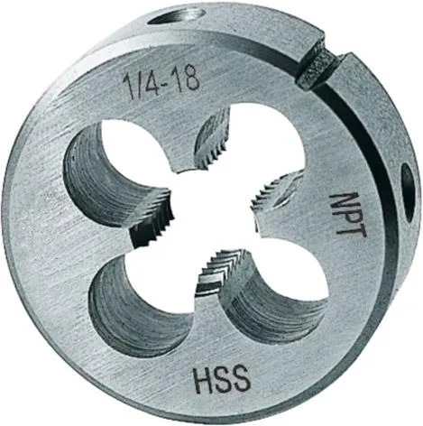 Schneideisen 1/2 - 14 RU NPT Schäl - Schneideisenhalter für NPT-Gewinde, ideal für präzise Rohrgewinde mit kegeligem Anschnitt und hoher Langlebigkeit durch HSS-Material.
