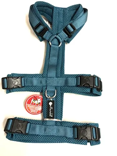 Petlando Mesh Sicherheitsgeschirr L Petrol - Sicher und bequem für Ihren Hund - Weiteres Autozubehör für Hunde, mit atmungsaktivem Mesh-Material für optimalen Komfort und Sicherheit während der Autofahrt.