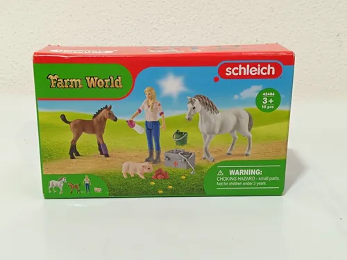 Schleich Arztbesuch bei Stute & Fohlen (Verpackung Lagerungsspuren)