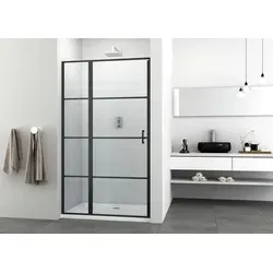 Schwenktür 100 cm schwarz matt - Duschabtrennung mit 6mm ESG-Sicherheitsglas, reversibel und mit eleganten schwarzen Metallgriffen – ideal für moderne Badezimmer.