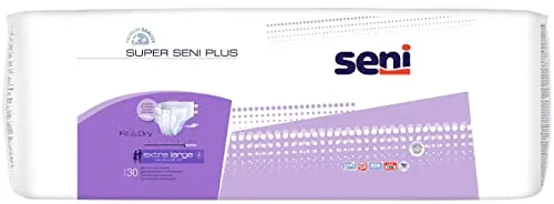 Super Seni Plus Extra Large Windelhose - Inkontinenzeinlagen für Bauchumfang 130 - 170 cm, hautfreundlich und atmungsaktiv mit doppeltem Saugkern für maximales Trockenheitsgefühl.
