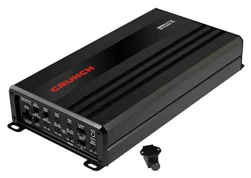 Crunch GTX 1600.4D Class D Digital 4-Kanal Verstärker - Car-HiFi-Endstufen mit bis zu 1.500 Watt RMS Leistung, kompakte Bauweise und stilvollem Design mit beleuchtetem Logo – ideal für kraftvollen Sound im Auto.