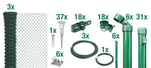Alberts Maschendrahtzaun 200 cm - 75 m Komplettset - Gartenzäune - Robuster Maschendrahtzaun mit einfacher Montage dank Einschlagbodenhülse, ideal für jeden Garten und jedes Gelände.
