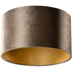 Samtlampenschirm Braun Mit Goldener Innenseite 35/35/20 in braun von QAZQA