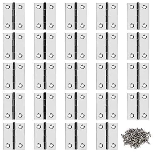 Scharniere aus Edelstahl, Türscharnier, Scharnier, Verbindungen mit Schrauben für Zuhause, Möbel, Möbel, Möbel, Möbel, Schrank, Tür, Schublade, 36 x 29 mm, 24 Stück