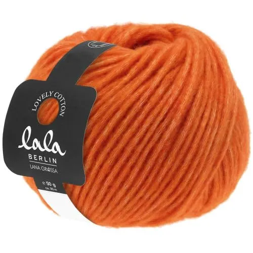 LANA GROSSA Lovely Cotton lala Berlin | Soffilo mit Baumwolle | Handstrickgarn aus 75% Schurwolle (Merino) & 25% Baumwolle | 50g Wolle zum Stricken & Häkeln | 90m Garn
