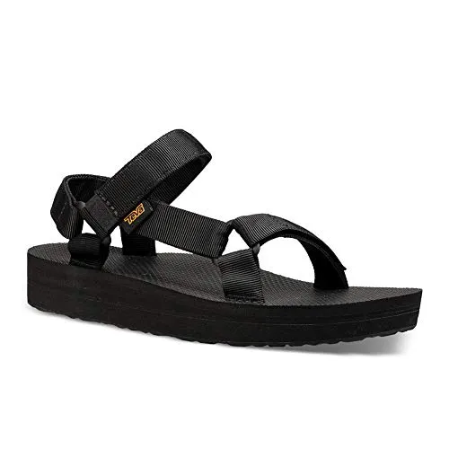 Teva Damen MIDFORM UNIVERSAL Sandale, Black, 37 EU - Wanderschuhe mit Gummi-Außensohle für optimale Traktion und geformter EVA-Zwischensohle für zusätzlichen Halt. Vegan und nachhaltig mit recyceltem Gurtband.