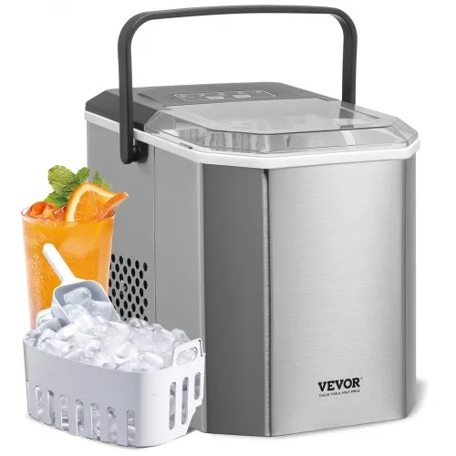 VEVOR Eisbereiter 11,8 kg/24h - Eiswürfelmaschine für die Arbeitsplatte mit 11,8 kg Eisproduktion pro Tag, leise und tragbar – ideal für Partys und Gastronomie.