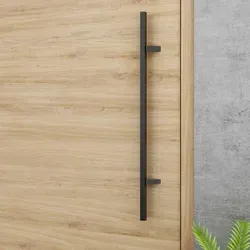 MS Beschläge Edelstahl Stoßgriff Schwarz für Haustüren - Hochwertiger Stoßgriff aus Edelstahl in modernem Schwarz, ideal für Haustüren. Robuste Verarbeitung und vielseitige Befestigungsmöglichkeiten für maximale Flexibilität.