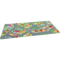 Snapstyle Kinder Spiel Teppich Little Village Grün - 24 Größen verfügbar - Teppiche fürs Kinderzimmer mit schadstoffgeprüftem Material, parkett- und laminatschonend sowie geeignet für Fußbodenheizung.