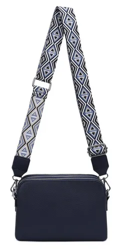 ITALYSHOP24 Schultertasche Damen Tasche Bodybag Umhängetasche Crossbody Brusttasche Handtasche, Crossover Handtasche Muster Taschengurt Geldtasche Abend Handy Clutch