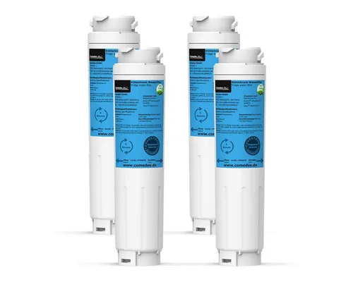 Comedes Wasserfilter 4er Set - Filter für Bosch und Haier Kühlschränke, sorgt für bis zu 1137 Liter reines Wasser mit hochwertiger Kokos-Aktivkohle. Ideal für unterschiedliche Side-by-Side Modelle.