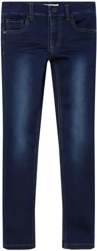 NAME IT Nkmtheo Dnmthayer Cor1 Swe Pant Noos Hose für Mädchen, Dark Blue Denim - Hosen für Mädchen mit elastischem Bund und angenähtem Kordelzug für optimalen Tragekomfort und stylischen Look.