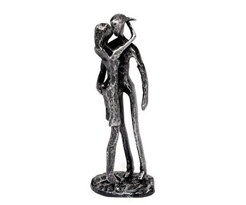 Brillibrum Design Ausdrucksstarke Skulptur aus Gusseisen kleine Liebespaar Figur Geschenk zur Hochzeit Love Couple Sculpture 17 x 6 x 6 cm (Figur 5)