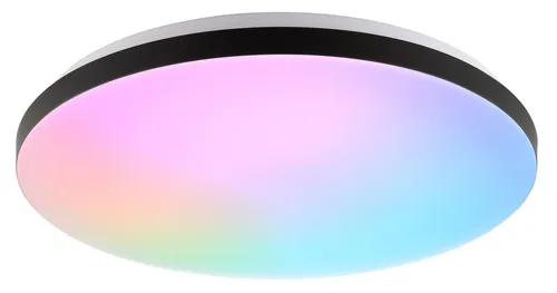 Brilliant LED Deckenleuchte Livio – 2400 Lumen, dimmbar, RGB, Fernbedienung - Moderne Deckenleuchte mit flacher Bauform und 2400 Lumen für gleichmäßige Ausleuchtung. Flexibel einstellbare Farbtemperatur und Fernbedienung für höchsten Komfort – ideal für jedes moderne Wohnambiente.