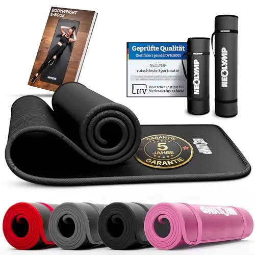 NEOLYMP extra dicke und rutschfeste Fitnessmatte mit E-Book von NEOLYMP