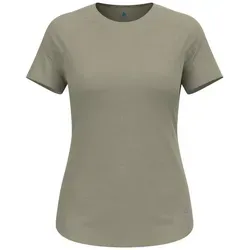 Odlo Women's T-Shirt Crew Neck S/S Essential 365 - Laufshirt Gr M - Damen Laufshirt Kurzarm, olivfarben, mit Stretch für optimale Bewegungsfreiheit beim Laufen. Hergestellt aus 92% Polyester und 8% Elasthan für besten Tragekomfort.