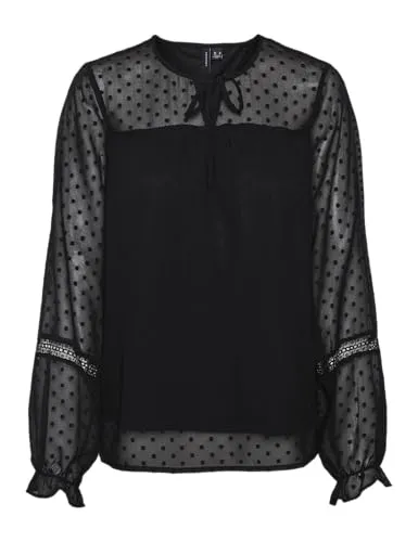 VERO MODA VMLEAH LS LACE TOP WVN GA NOOS