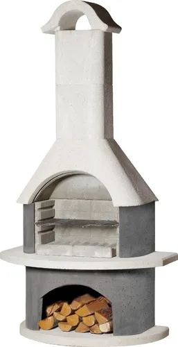 Buschbeck Grillkamin Meran 210 x 110 x 65cm - Grillkamin mit großzügiger Grillfläche, ideal für gesellige Grillabende im Garten und wetterfestes Design für ganzjährige Nutzung.