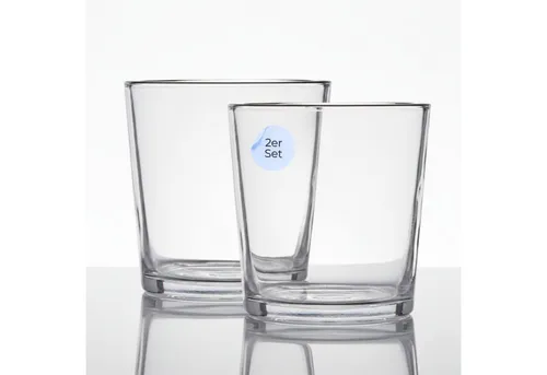 matches21 HOME & HOBBY Dekovase Runde Glas-Vasen 2er Deko-Gläser Ø 10 x 9 cm konisch, klar (2 St), Moderne Tischdeko Dekovase als Blumenvase Kerzenglas